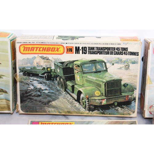 966 - 7 x Boxed Matchbox Model Kits Inc-Military Air Craft/Tanks/Transporter