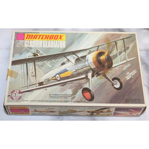 966 - 7 x Boxed Matchbox Model Kits Inc-Military Air Craft/Tanks/Transporter