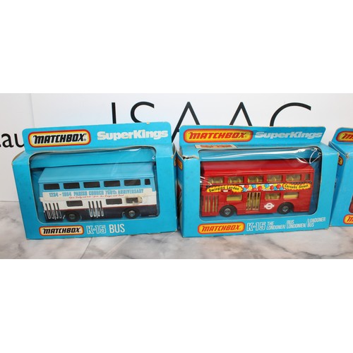 971 - A Quantity Of Boxed Collectable Matchbox Superkings Buses