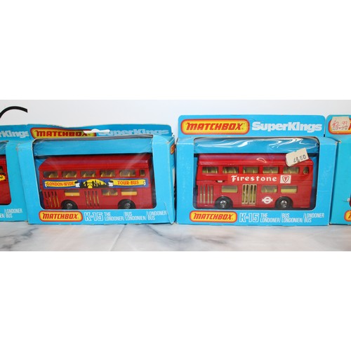 971 - A Quantity Of Boxed Collectable Matchbox Superkings Buses