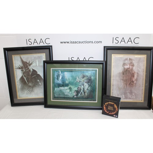 90 - 3 x Framed The Lord Of The Rings Pictures Gimli Of The Dwarf Realms Edition 0921Of 1000 Signature Ed... 