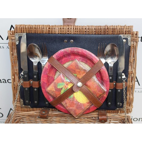 104 - Large Vintage Wicker Picnic Hamper