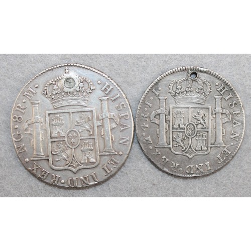 320 - Mexico 4 & 8 Reales 1818/1820 Coins