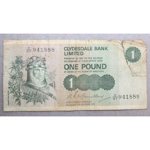 336 - 4 x Bank Notes Inc-Bank Of Scotland One Pound Notes & Bank Of Ireland Ten Shillings Note