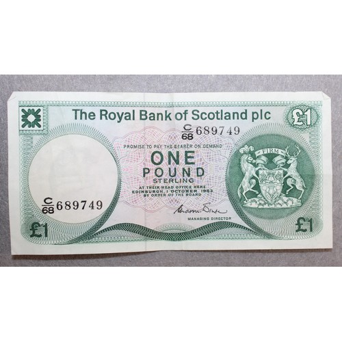 336 - 4 x Bank Notes Inc-Bank Of Scotland One Pound Notes & Bank Of Ireland Ten Shillings Note