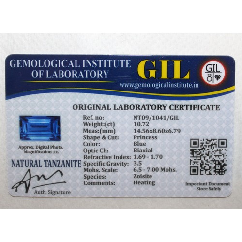 404 - 1 x GEMOLOGICAL INSTITUTE OF LABORATORY NATURAL TANZANITE With Original Laboratory Certificate