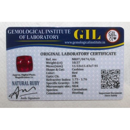 405 - 2 x GEMOLOGICAL INSTITUTE OF LABORATORY NATURAL TANZANITE & NATURAL RUBY With Original Laboratory Ce... 