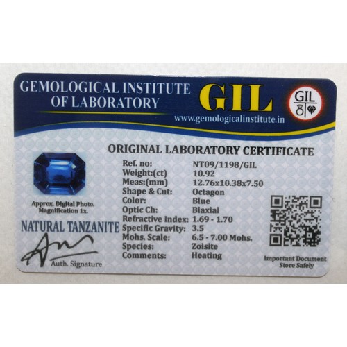 406 - 2 x GEMOLOGICAL INSTITUTE OF LABORATORY NATURAL TANZANITE & NATUARL RUBY With Original Laboratory Ce... 