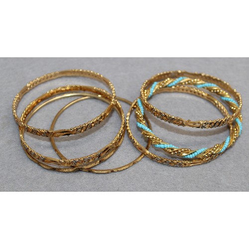 407 - 7 x Asian Gold Tone Bangles