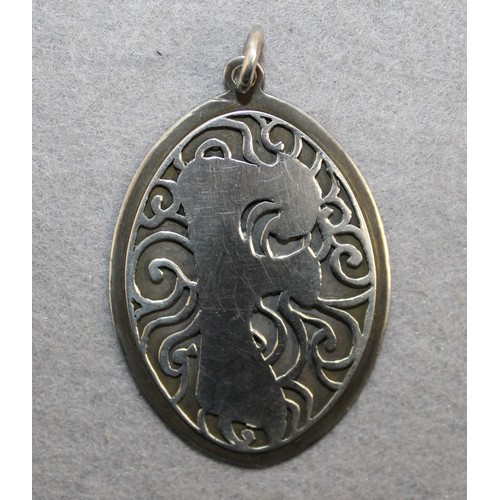 449 - Stamped 900 'F' Silver Pendant