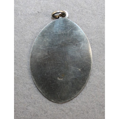 449 - Stamped 900 'F' Silver Pendant