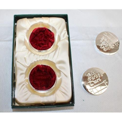 451 - 2 x Boxed Ladybird Collection Silver Plated Train Money Bank And Picture Frame & Silver Plated Tooth... 