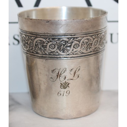 460 - 2 x Silver CHRISTOFLE Items Inc-Napkin Holder/Cup Total Weight-180g