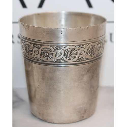 460 - 2 x Silver CHRISTOFLE Items Inc-Napkin Holder/Cup Total Weight-180g