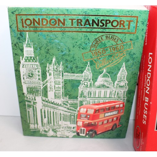 661 - 2 x Boxed Collectable Die Cast Buses Inc-London Transport Three Buses 1950-1960 Collection/London Tr... 