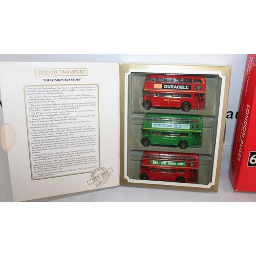 661 - 2 x Boxed Collectable Die Cast Buses Inc-London Transport Three Buses 1950-1960 Collection/London Tr... 