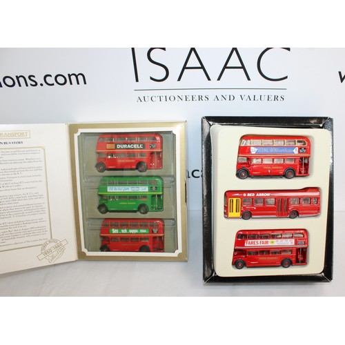 661 - 2 x Boxed Collectable Die Cast Buses Inc-London Transport Three Buses 1950-1960 Collection/London Tr... 