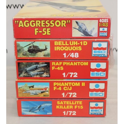 666 - Five ESCI Boxed Military Aircraft Models  - 1:48 & 1:72 Scale