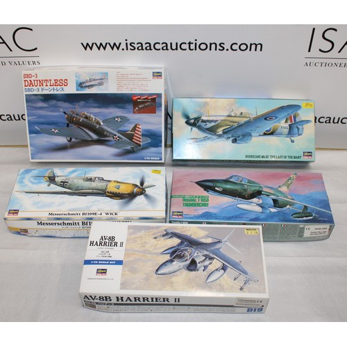 667 - Five Boxed Hasegawa Military Plane Models