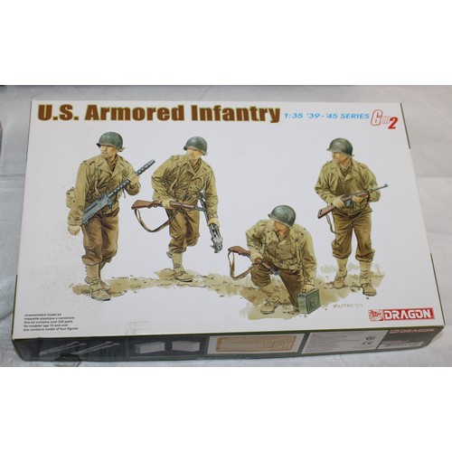 668 - Five Boxes of DRAGON Military Model Figures & Tank