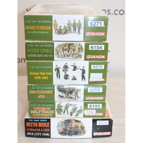 669 - Six Boxes of DRAGON Military Model Figures