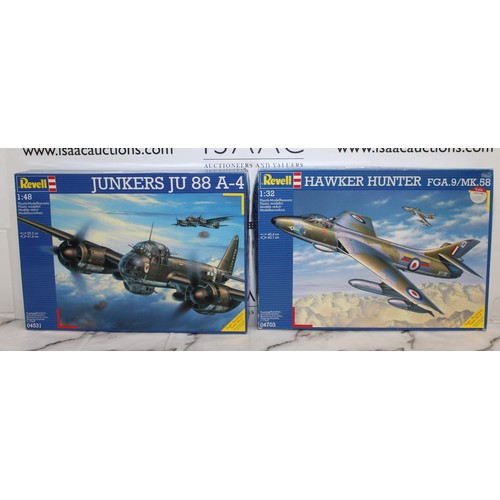 677 - 2 x Boxed REVELL Military Airplane Models