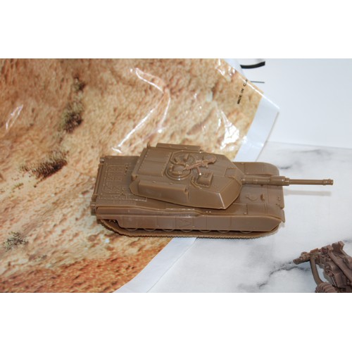 698 - A Box Of Military Vehicles, Soldiers And Accessories