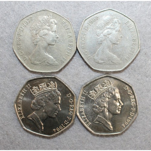 340 - Four 50 Pence Coins