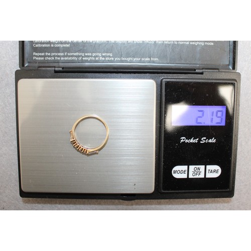 538 - Stamped 14k Gold Ring Total Weight-2.19g Size-N In A Box