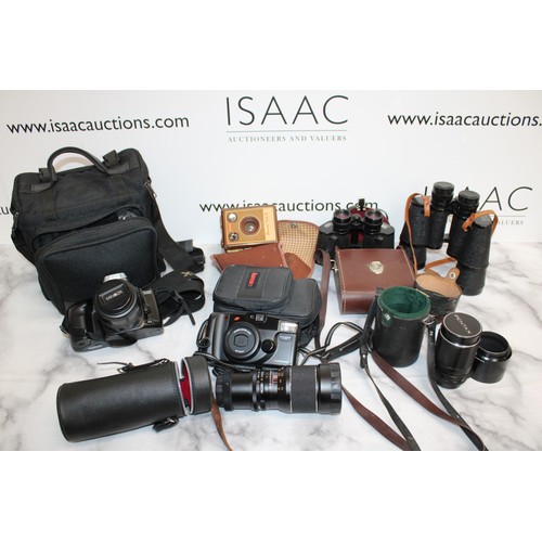 69 - Selection Of Cameras/Lenses/Binoculars All Untested...