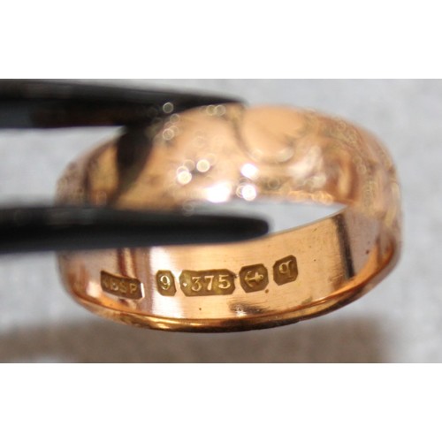 540 - Stamped 375 Gold Band Total Weight- 2.65g Size- M In A Box