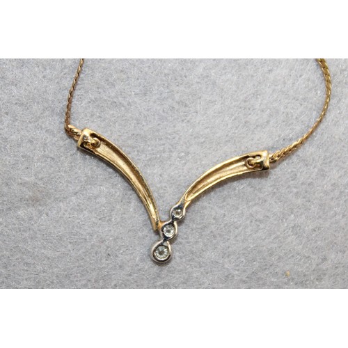 548 - Stamped 375 Gold Necklace Total Weight-3.58g