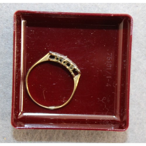 551 - Stamped 18ct PL Gold Ring Size-L Total Weight 1.65g In A Box