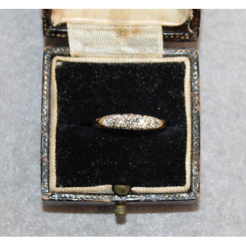 552 - Stamped 18ct Gold Diamond Ring Size K Total Weight-2.39g In A Box