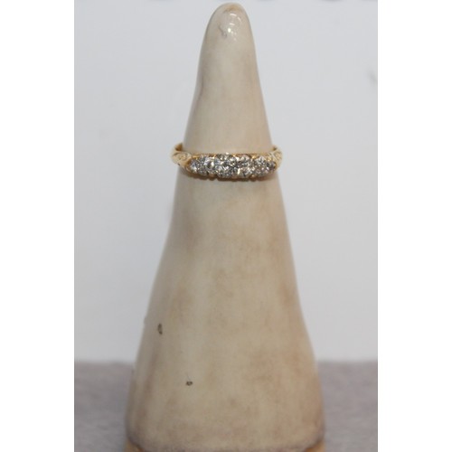 552 - Stamped 18ct Gold Diamond Ring Size K Total Weight-2.39g In A Box