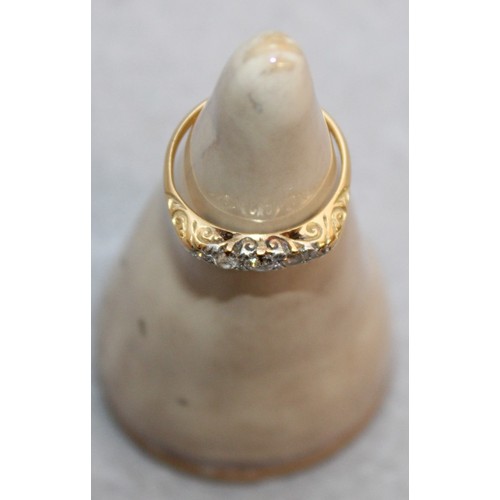 552 - Stamped 18ct Gold Diamond Ring Size K Total Weight-2.39g In A Box