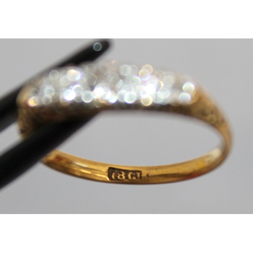 552 - Stamped 18ct Gold Diamond Ring Size K Total Weight-2.39g In A Box