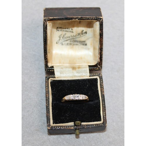 552 - Stamped 18ct Gold Diamond Ring Size K Total Weight-2.39g In A Box