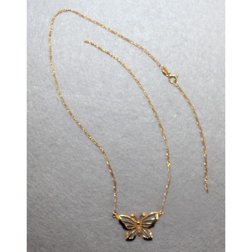 555 - Stamped 375 Gold Necklace Total Weight-3.58g(Broken As Shown In Pictures)