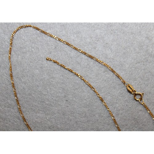 555 - Stamped 375 Gold Necklace Total Weight-3.58g(Broken As Shown In Pictures)