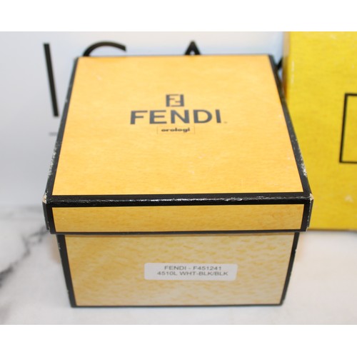 127 - Boxed FENDI Orologi Watch F451241 4510L WHT/BLK (Untested) Boxed FENDI Telephone Book