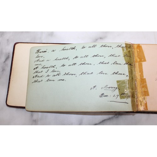 128 - Autographs Book Inscription Dated 1916 Containing Poems/Verses/Pictures Etc