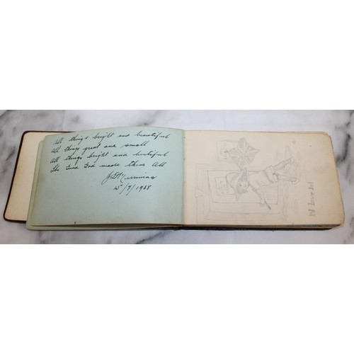 128 - Autographs Book Inscription Dated 1916 Containing Poems/Verses/Pictures Etc