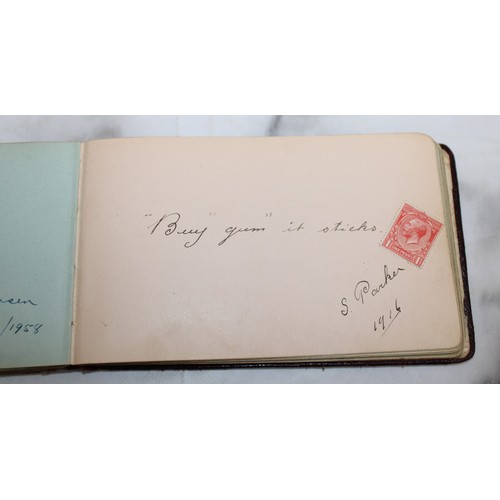 128 - Autographs Book Inscription Dated 1916 Containing Poems/Verses/Pictures Etc