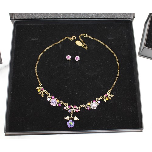 430 - 3 x Boxed Michal Negrin Jewellery Items Inc- Necklace/Ring/Earring & Necklace Set