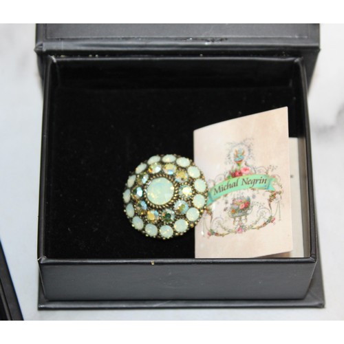 430 - 3 x Boxed Michal Negrin Jewellery Items Inc- Necklace/Ring/Earring & Necklace Set