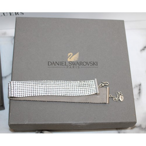 433 - 3 x Boxed Daniel Swarovski Crystal Jewellery Set Inc- Bracelet, Necklace & Earrings