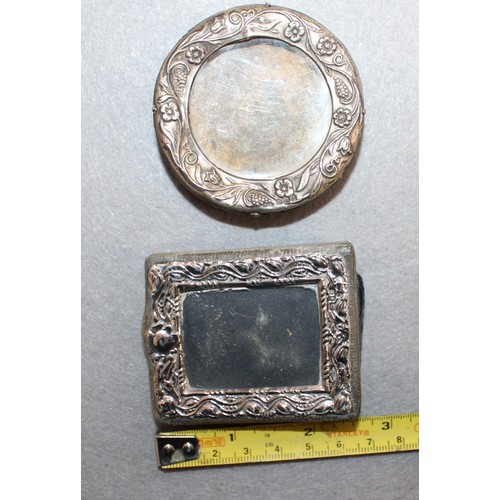 482 - 2 x Small Silver Hallmarked Photo Frames