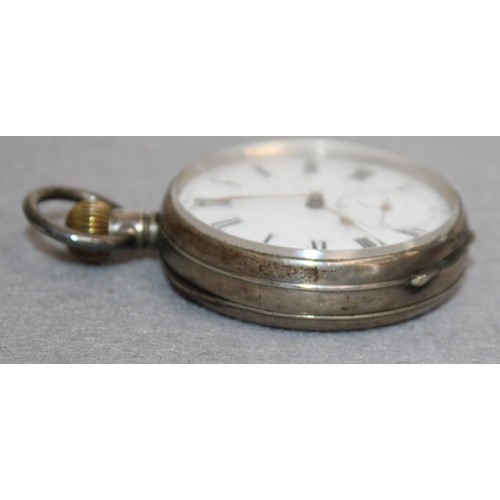 487 - Stamped 800 Silver Pocket Watch Untested