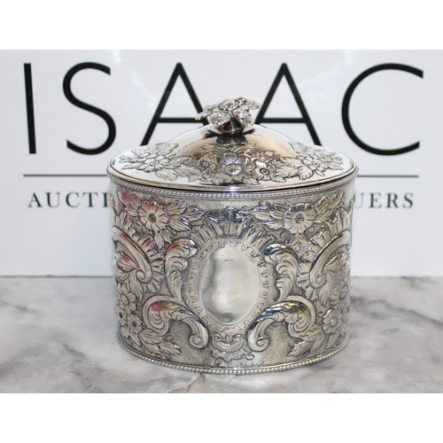 488 - Walter Brind 1782 London Hallmarked Tea Caddy - Weight 353 gms
Height-13cm